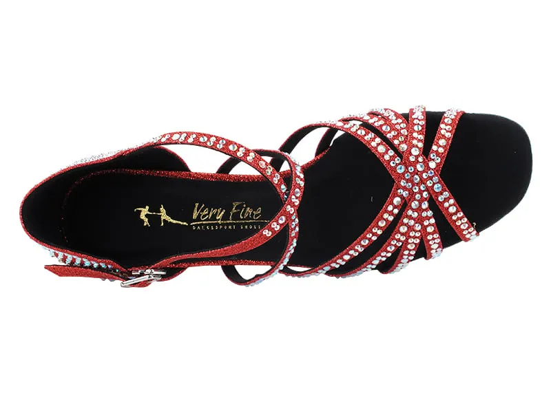 1613Bling Red Glitter Satin