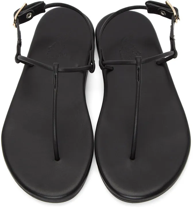 Ancient Greek Sandals Black Katerina Sandals