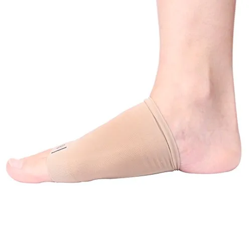 Arch Support Sleeves with Comfort Gel Cushions for Flat Foot and Plantar Fasciitis Pain Relief