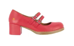 Art 0074 Carmin Red 2 Strap Court Shoe Made In Spain