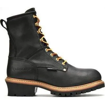 Carolina Men's Elm 8"� Steel Toe Waterproof INS Logger Work Boot - Black - CA5823