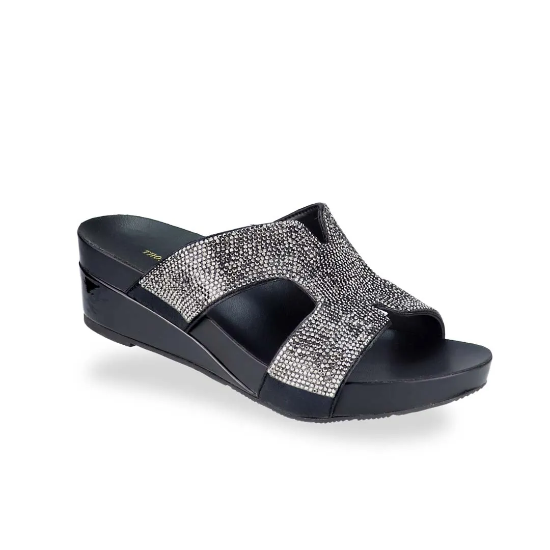 [EXTRA 20% off at cart] H-strap Glamour Stone Low Wedges
