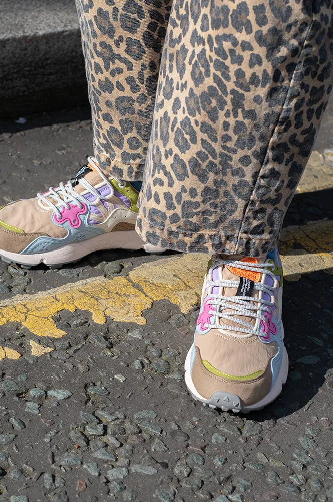Flower Mountain Yamano 3 Kaiso Suede/Nylon Sand-Celeste Trainers
