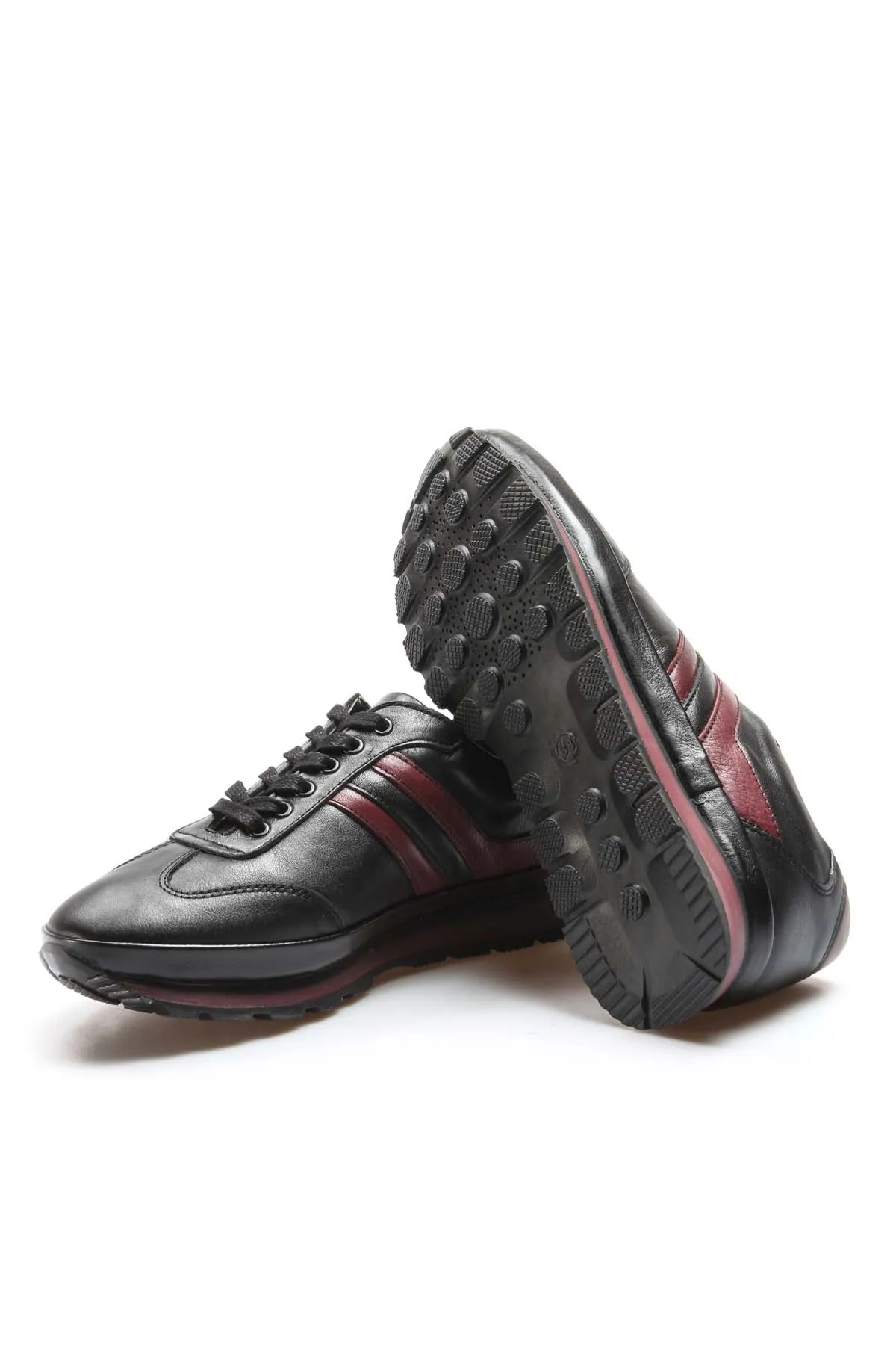 FST Genuine Leather Men's Casual Shoes 662GA1001 Black Burgundy - Atotonilco el Alto