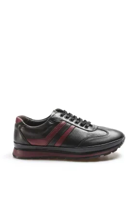 FST Genuine Leather Men's Casual Shoes 662GA1001 Black Burgundy - Atotonilco el Alto