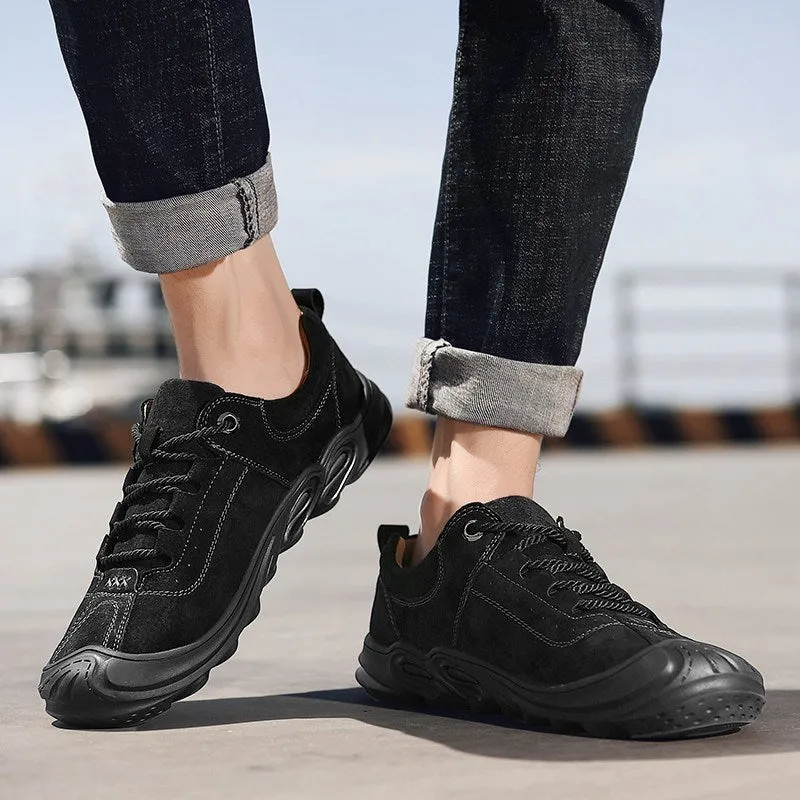 Genuine Leather Men Casual Shoes Autumn Outdoor Mens Walking Sneakers
