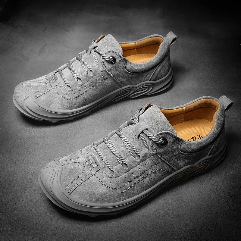 Genuine Leather Men Casual Shoes Autumn Outdoor Mens Walking Sneakers