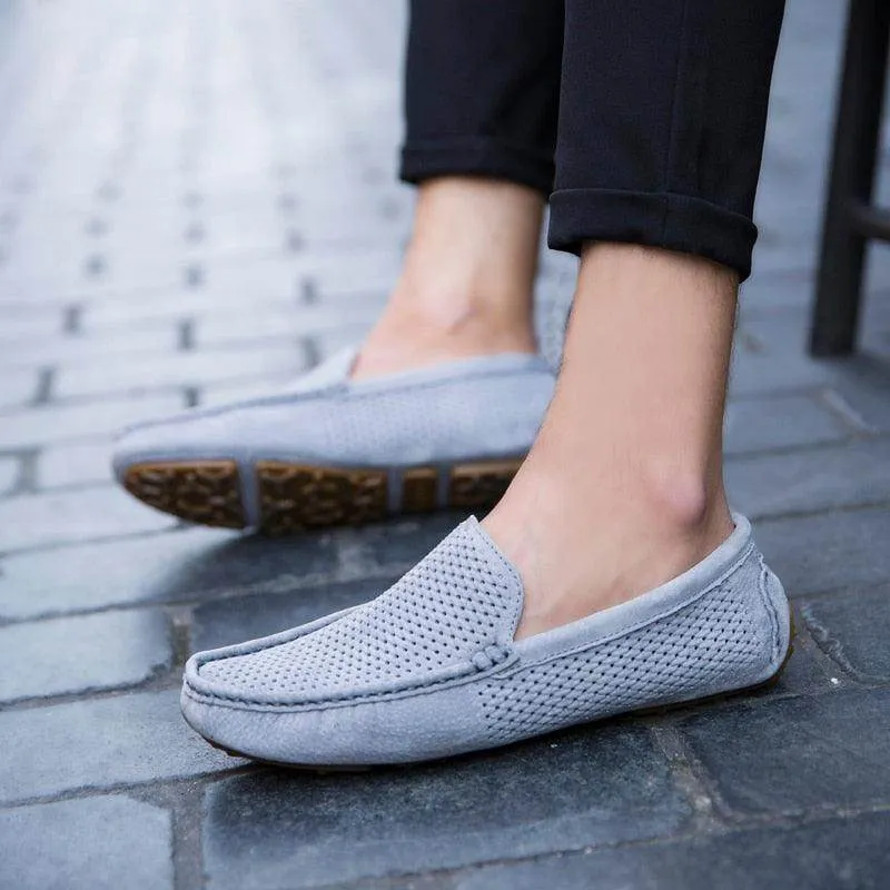Genuine Suede Leather Men Shoes Casual Breathable Moccasins