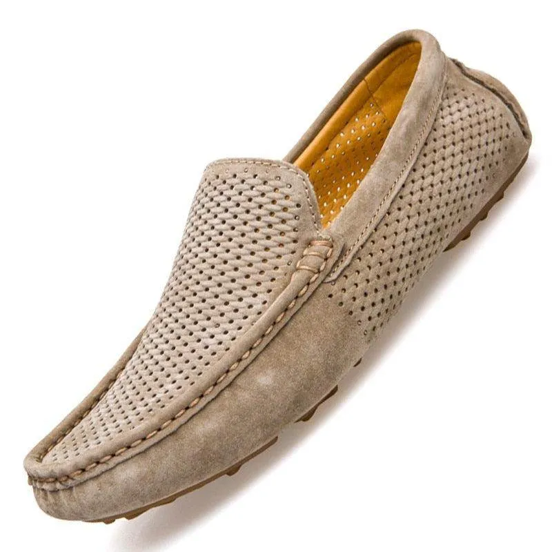 Genuine Suede Leather Men Shoes Casual Breathable Moccasins