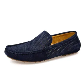 Genuine Suede Leather Men Shoes Casual Breathable Moccasins