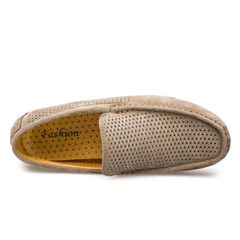 Genuine Suede Leather Men Shoes Casual Breathable Moccasins