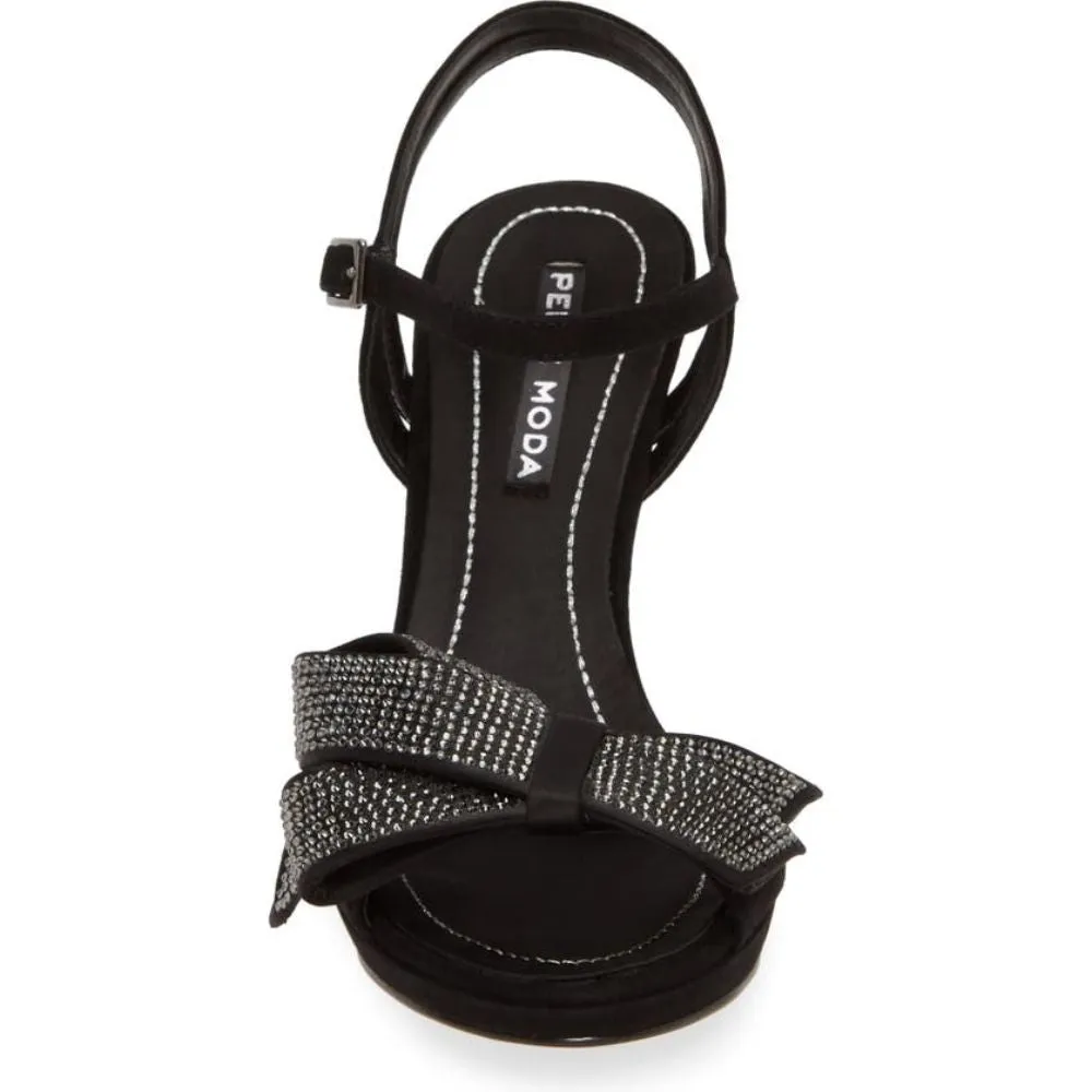 Jem Black Satin Pelle Moda Sandals