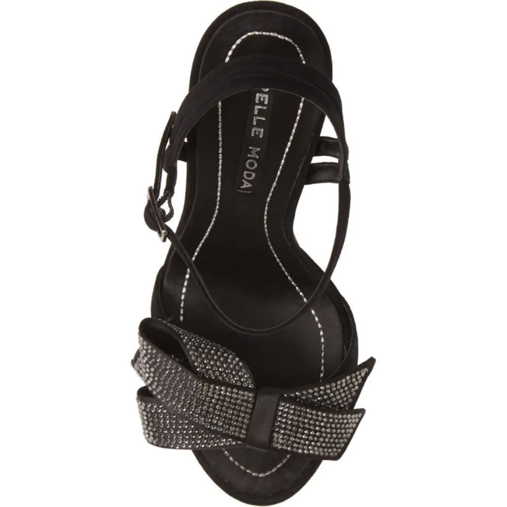 Jem Black Satin Pelle Moda Sandals