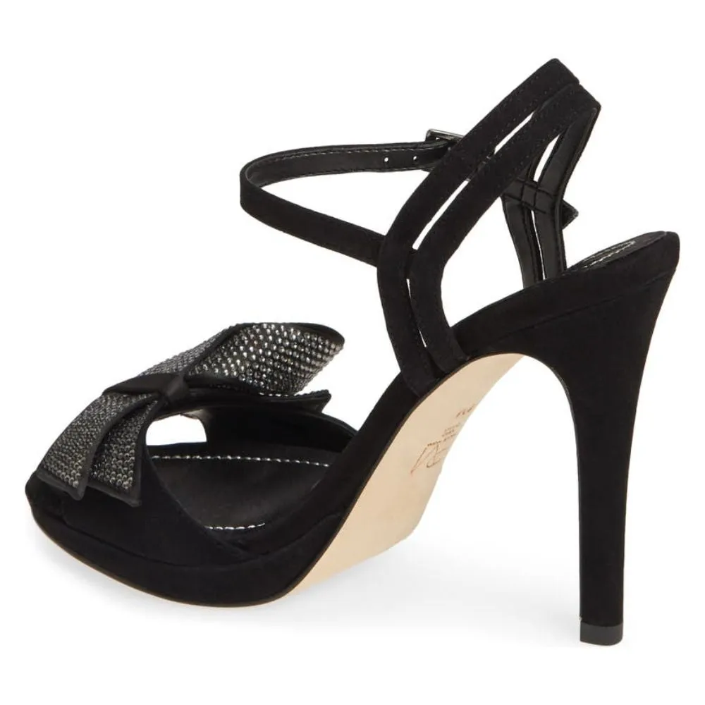 Jem Black Satin Pelle Moda Sandals