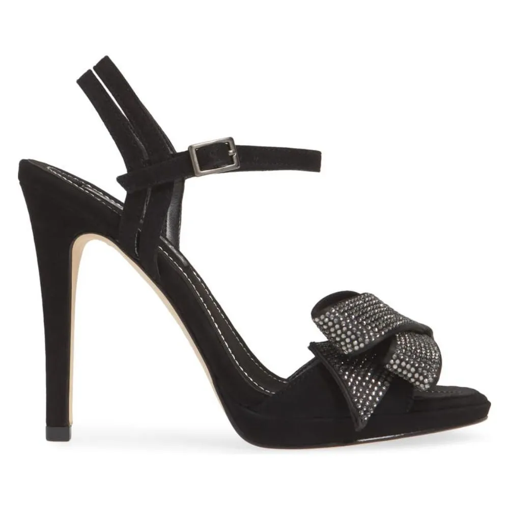 Jem Black Satin Pelle Moda Sandals