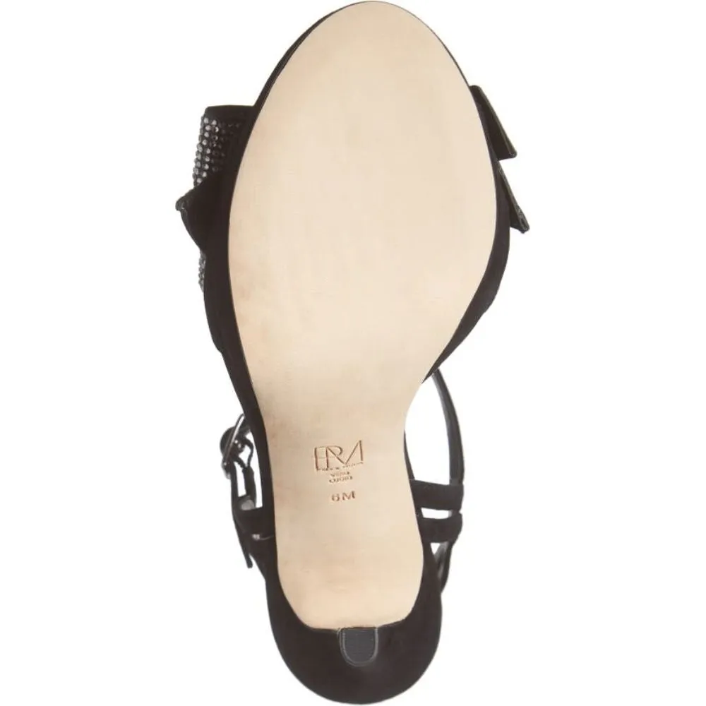Jem Black Satin Pelle Moda Sandals