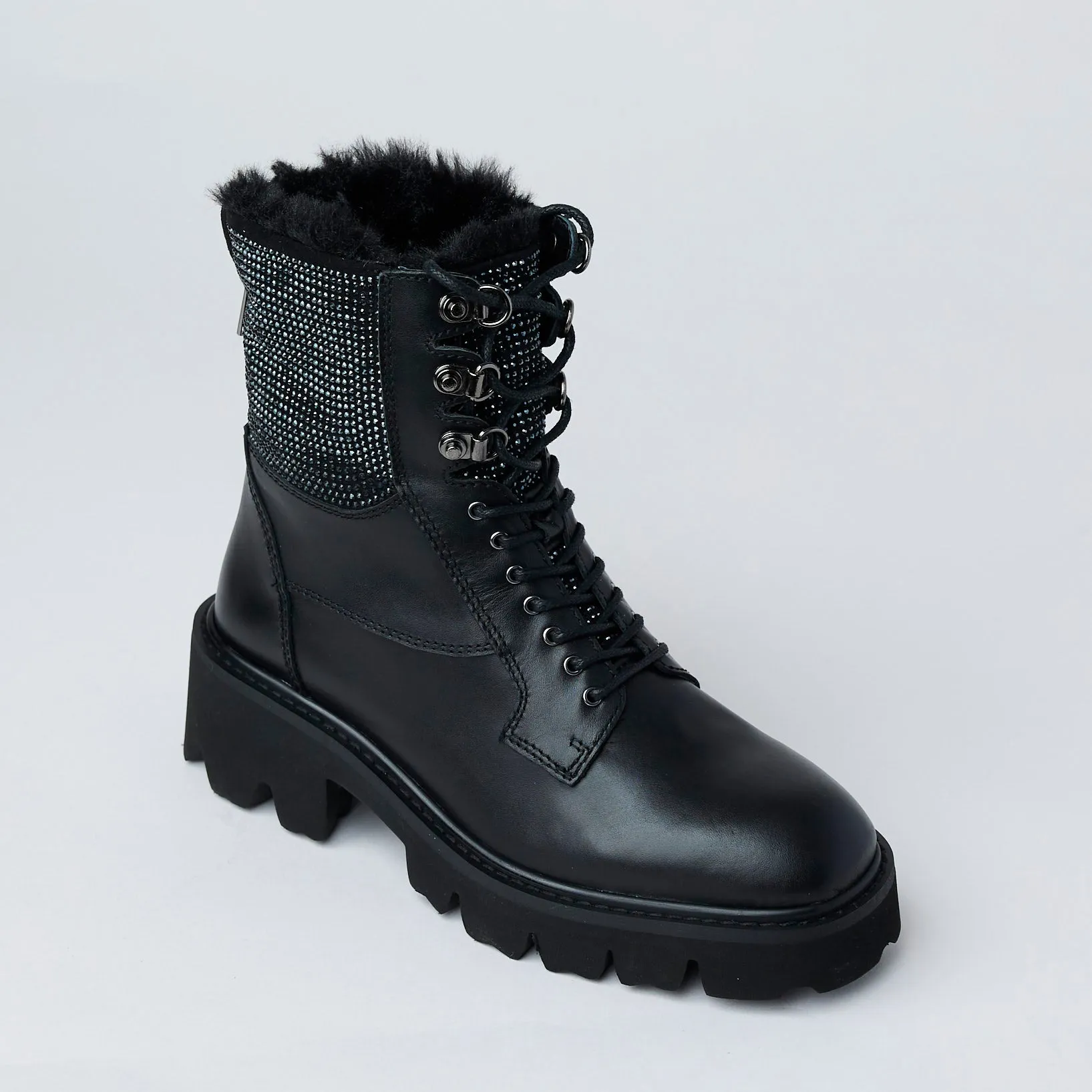 Lodi Black Leather Hiking Boots