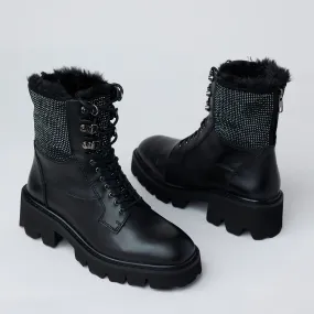 Lodi Black Leather Hiking Boots