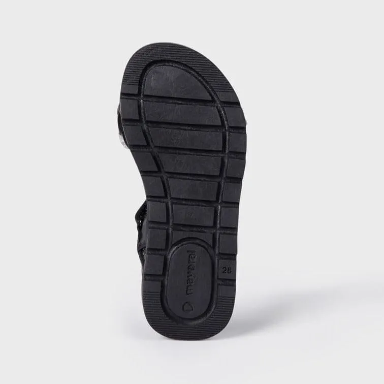Mayoral Sandals with Braid - Black/Gold