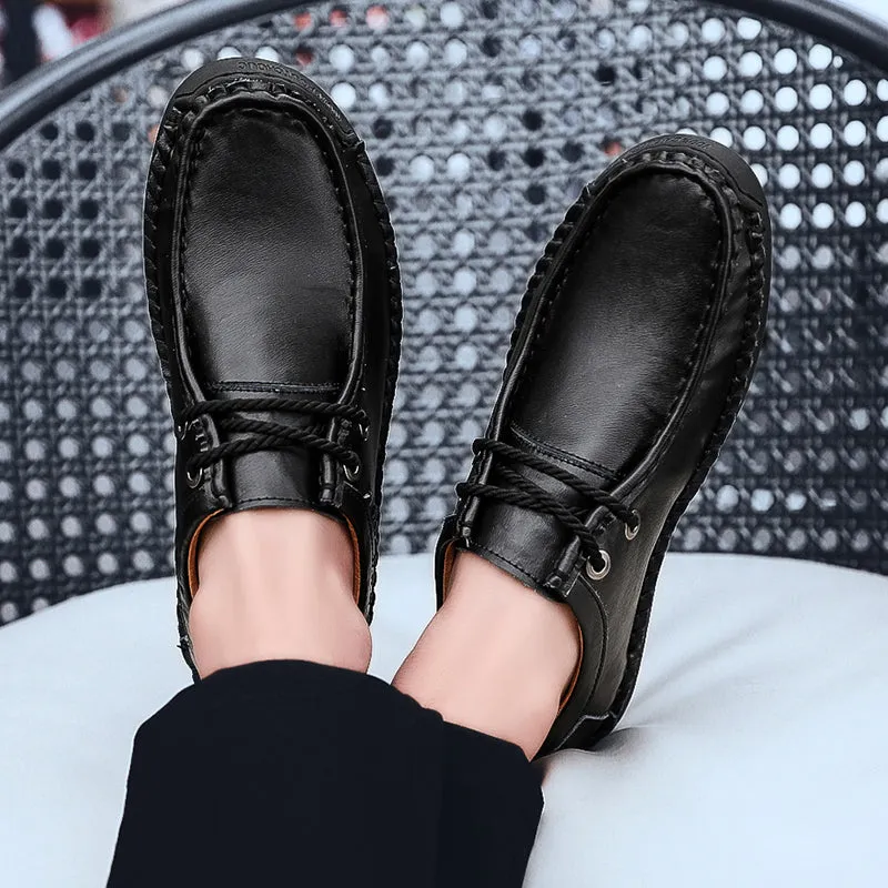 Men's Spring Casual Leather Loafers | Plus Size