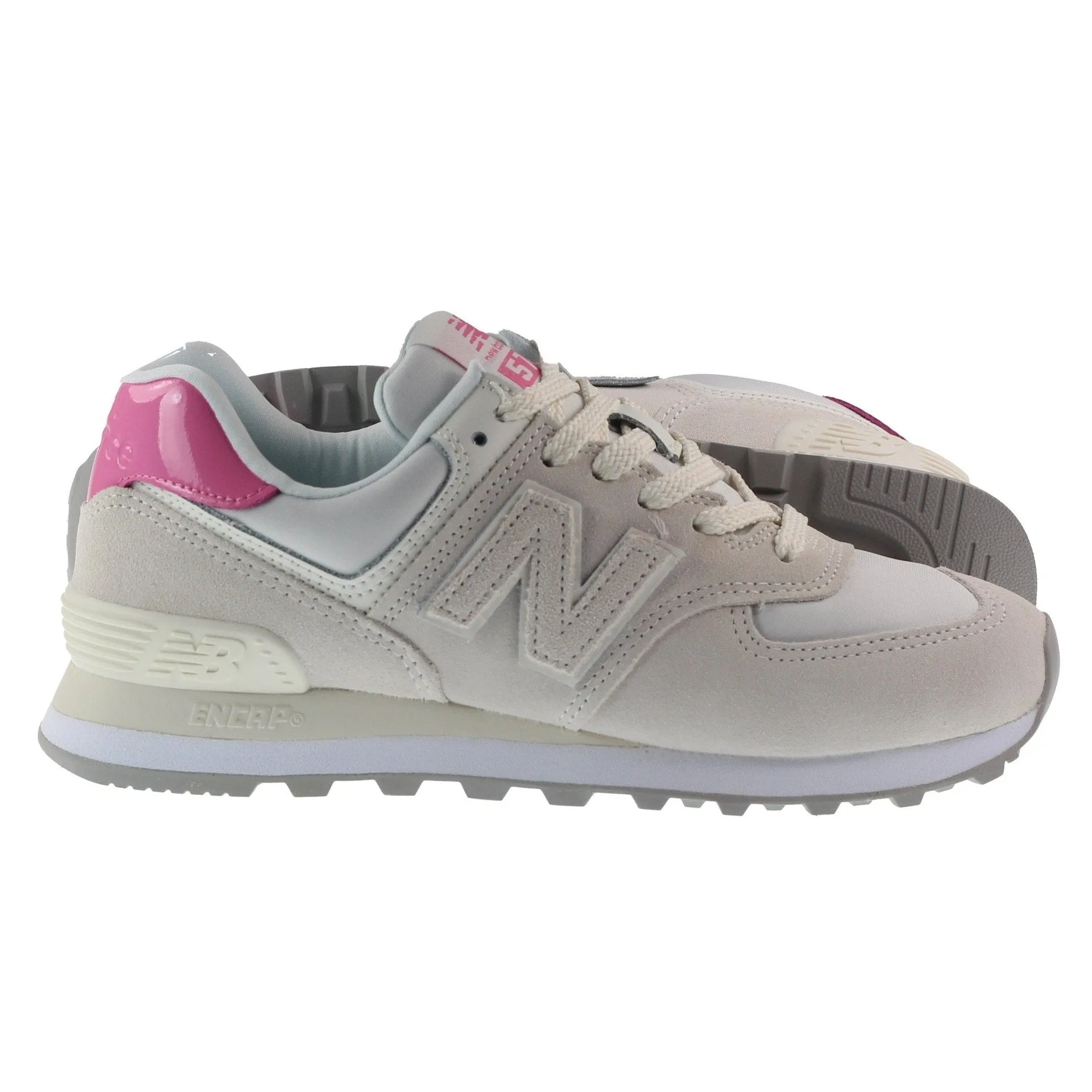 New Balance Trainers Womens 574 Sea Salt and Real Pink