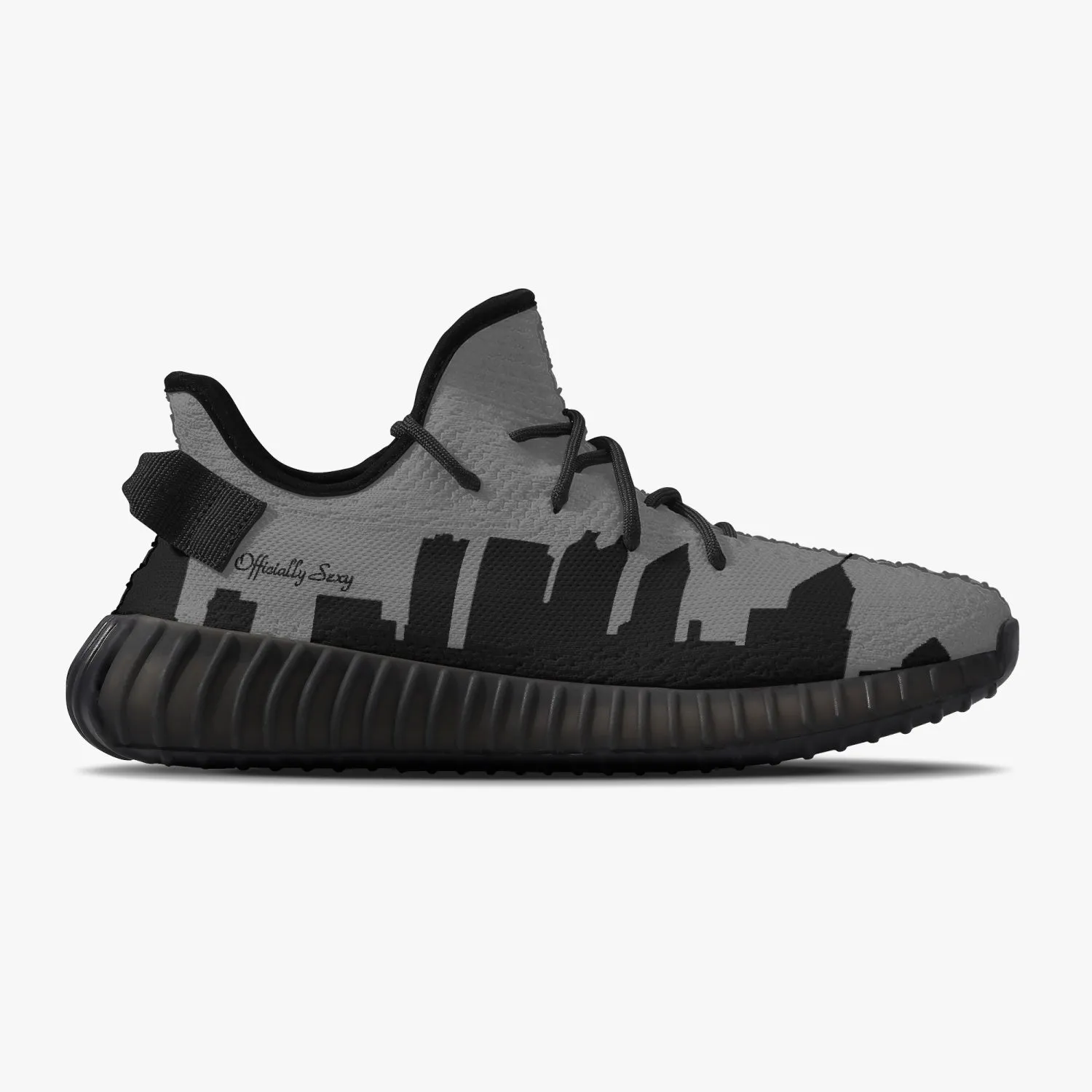 Officially Sexy Dark Grey Skyline Collection Adult Unisex Mesh Knit Sneakers