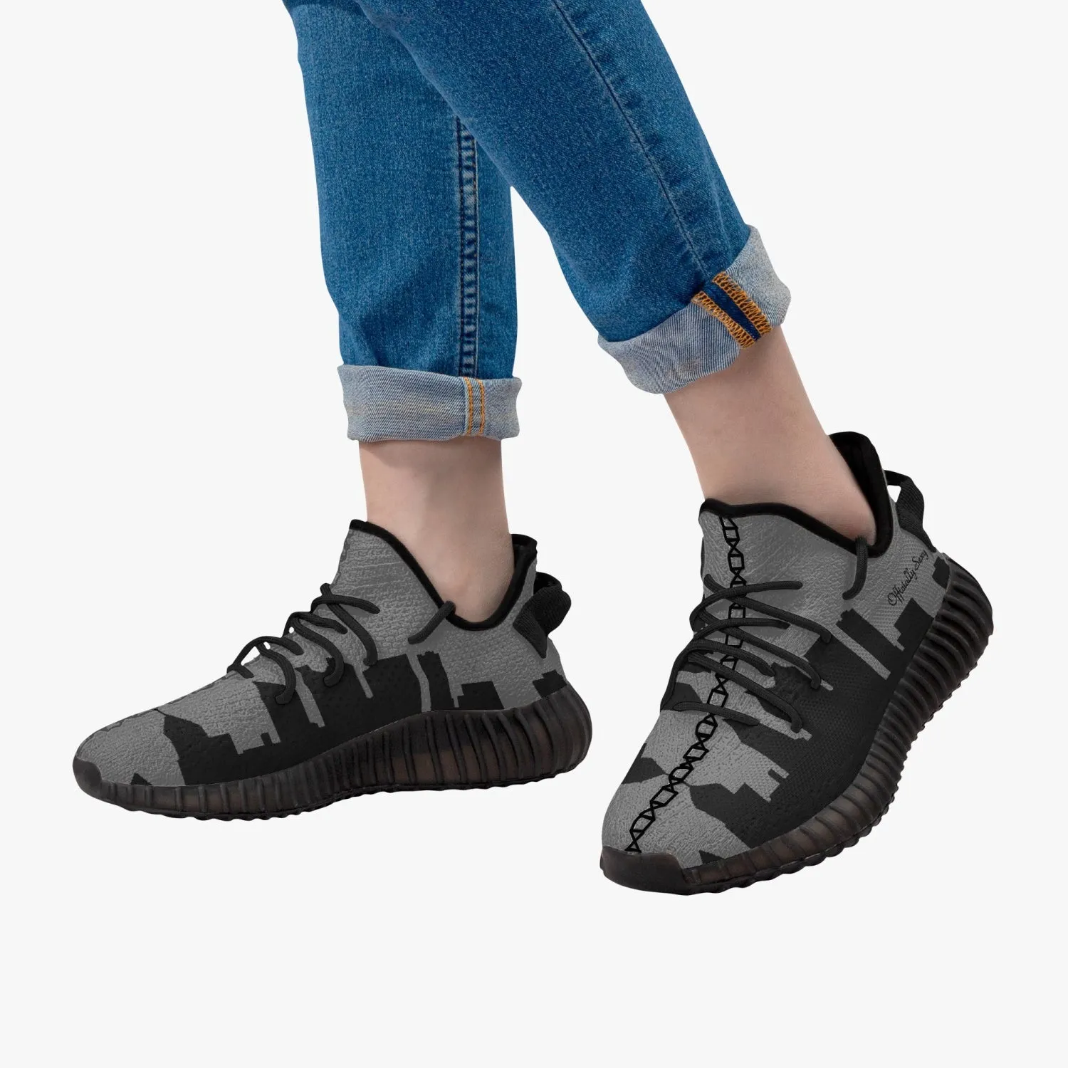 Officially Sexy Dark Grey Skyline Collection Adult Unisex Mesh Knit Sneakers