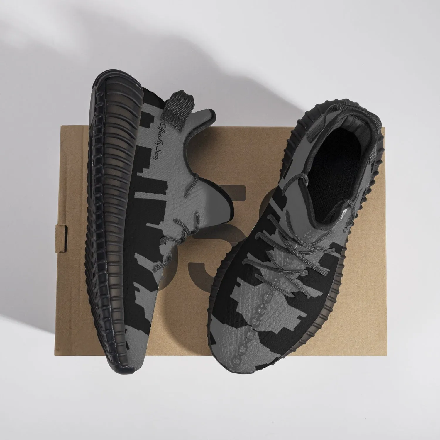 Officially Sexy Dark Grey Skyline Collection Adult Unisex Mesh Knit Sneakers