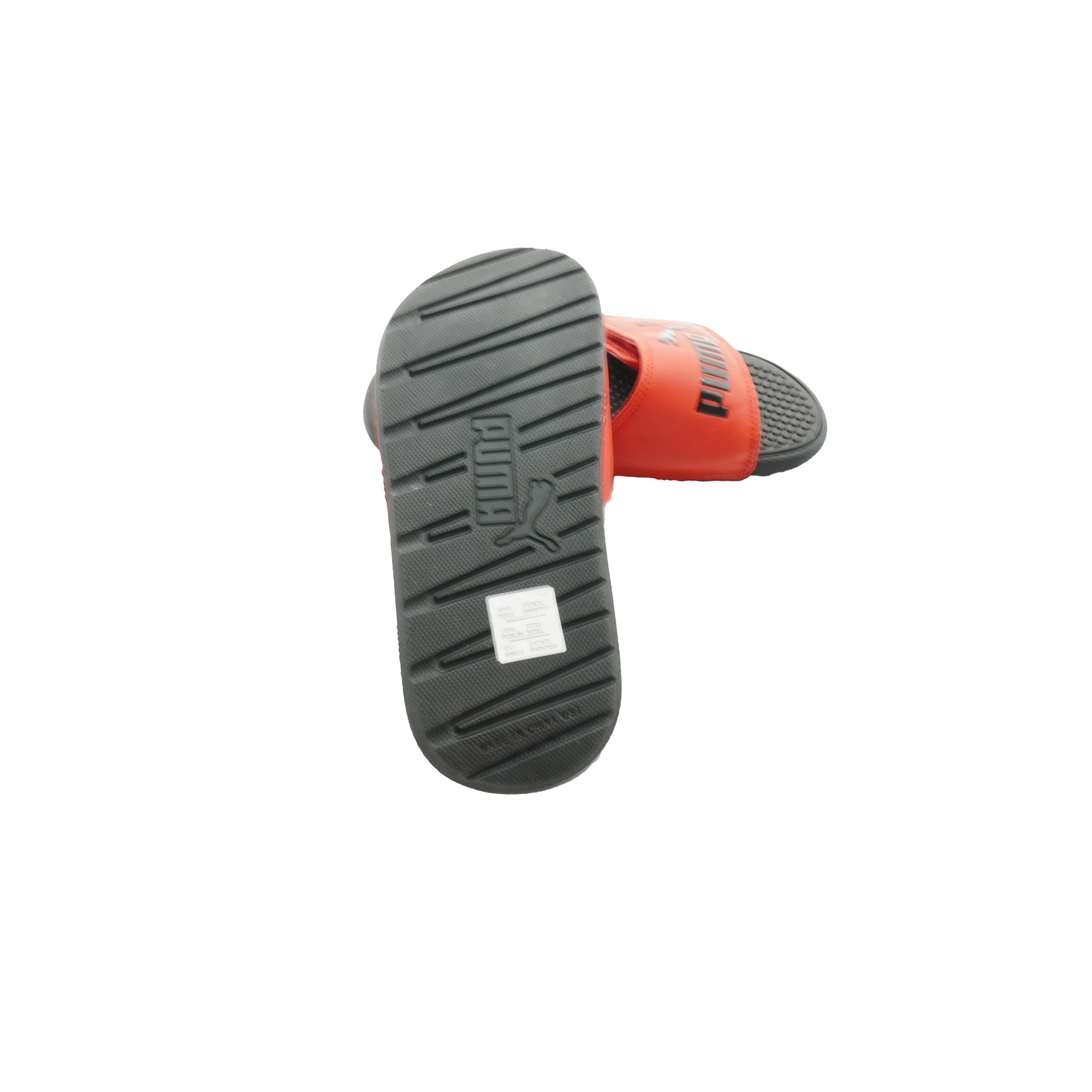 Puma Little Kid's Adjustable Athletic Slides Red Black Size 1C