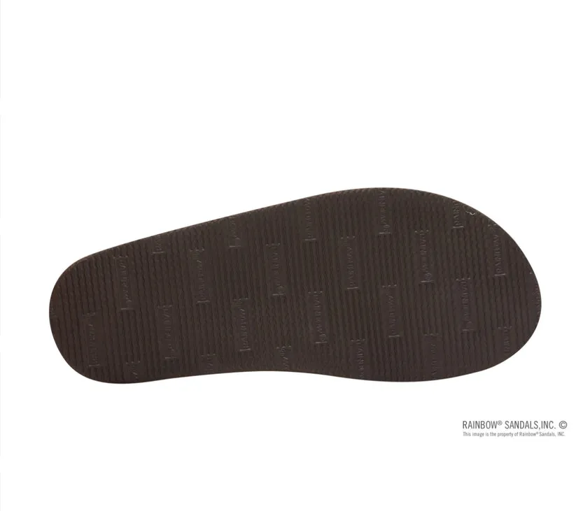 RAINBOW SANDALS Men's Single Layer Premier Leather with Arch Support 1" Strap - REDWOOD