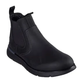 Skechers 205227 Augustino - Paulo Mens Black Leather Arch Support Pull On Ankle Boots