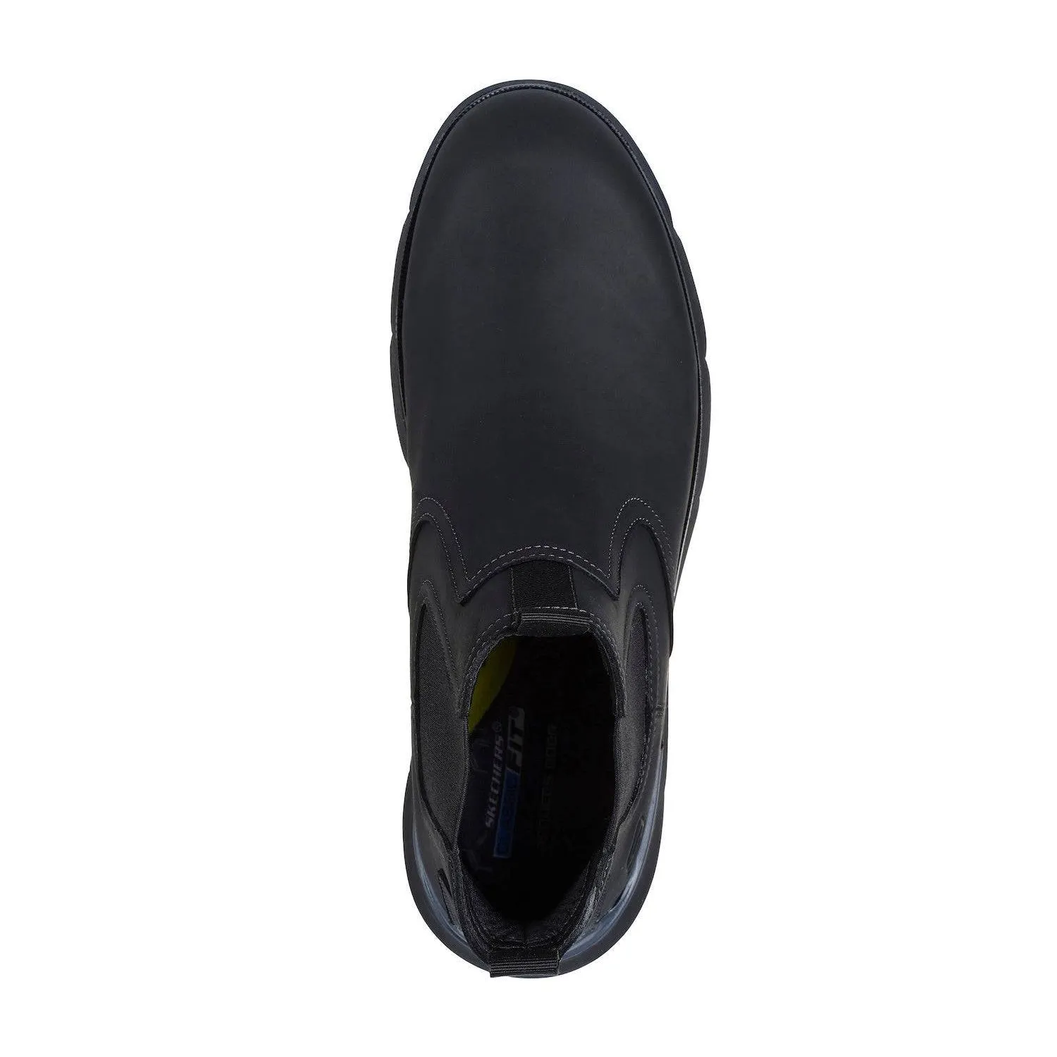 Skechers 205227 Augustino - Paulo Mens Black Leather Arch Support Pull On Ankle Boots