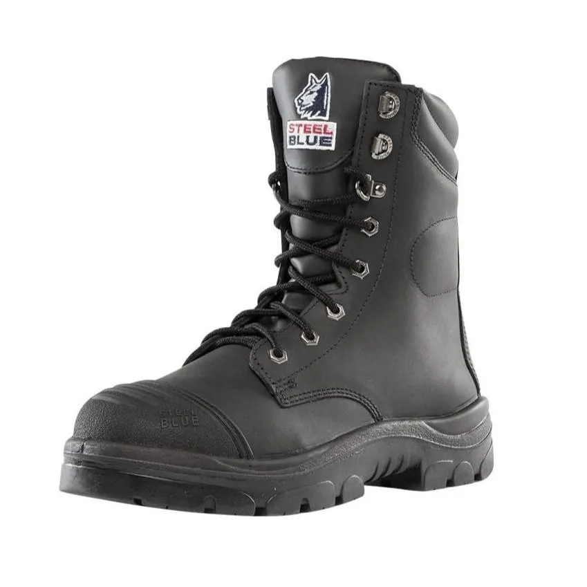 Steel Blue Black Portland Zip Sided Lace Up Steel Toe Cap Safety Boot With Scuff Cap (312654) (Pre-Order)