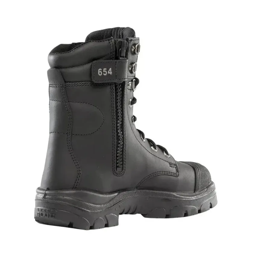 Steel Blue Black Portland Zip Sided Lace Up Steel Toe Cap Safety Boot With Scuff Cap (312654) (Pre-Order)