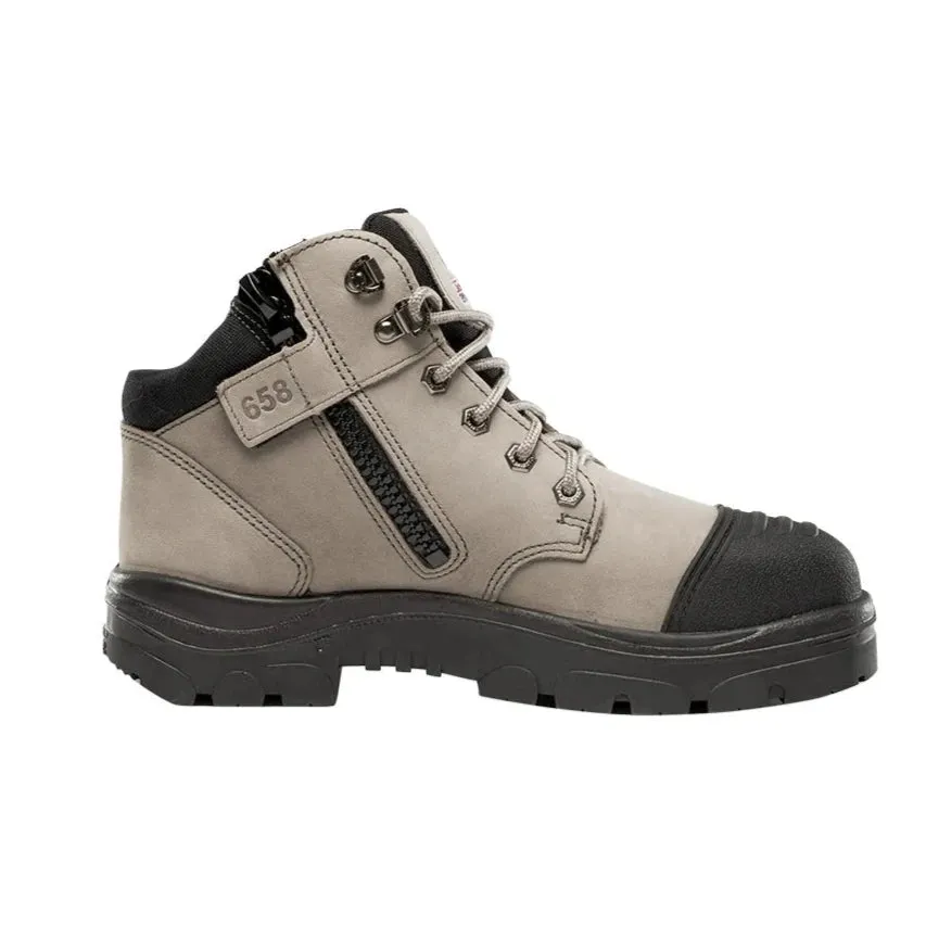 Steel Blue Slate Parkes Zip Sided Lace Up Steel Cap Safety Boot With Scuff Cap (312658) (Pre-Order)