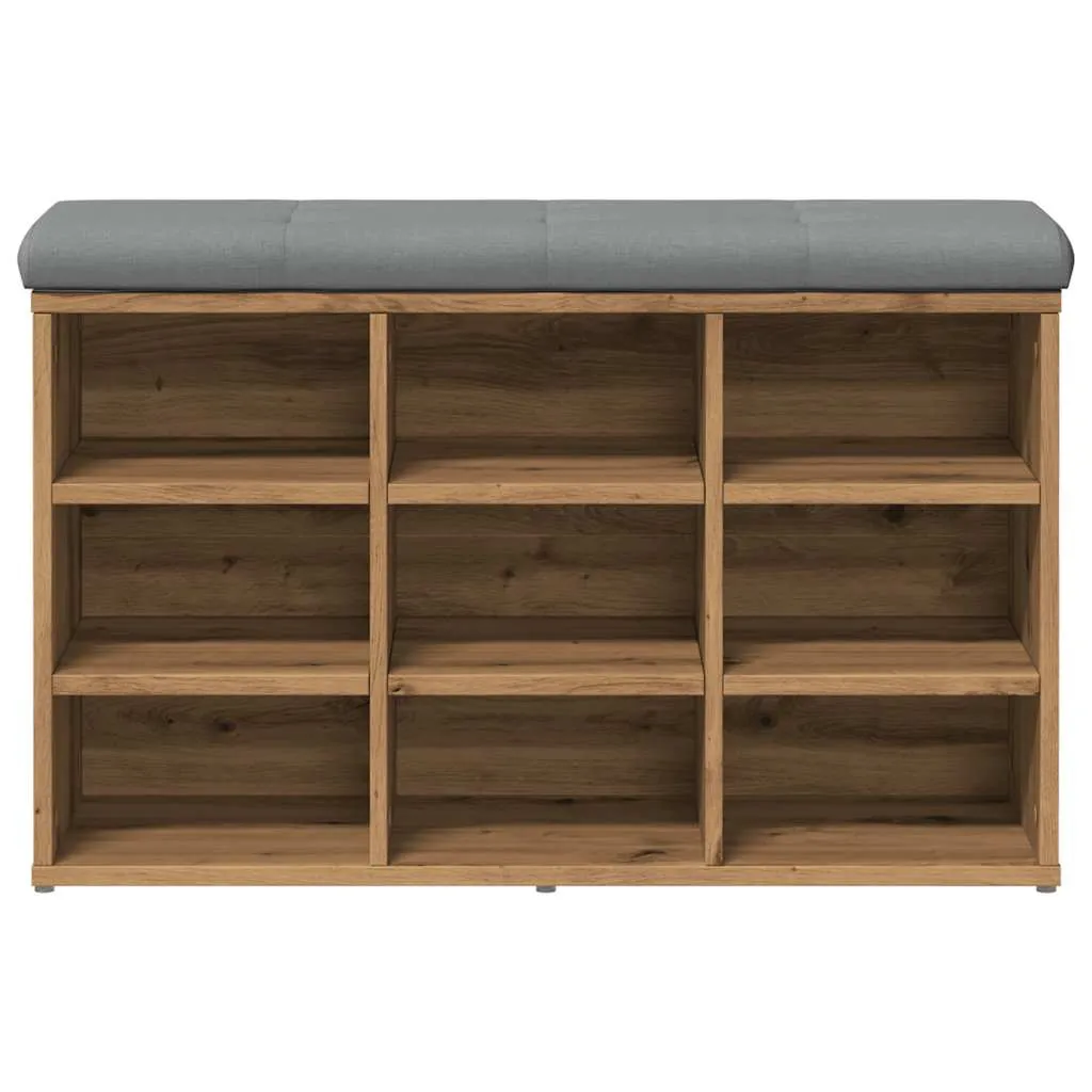 vidaXL Shoe Bench Artisan Oak 82x32x50 cm Engineered Wood