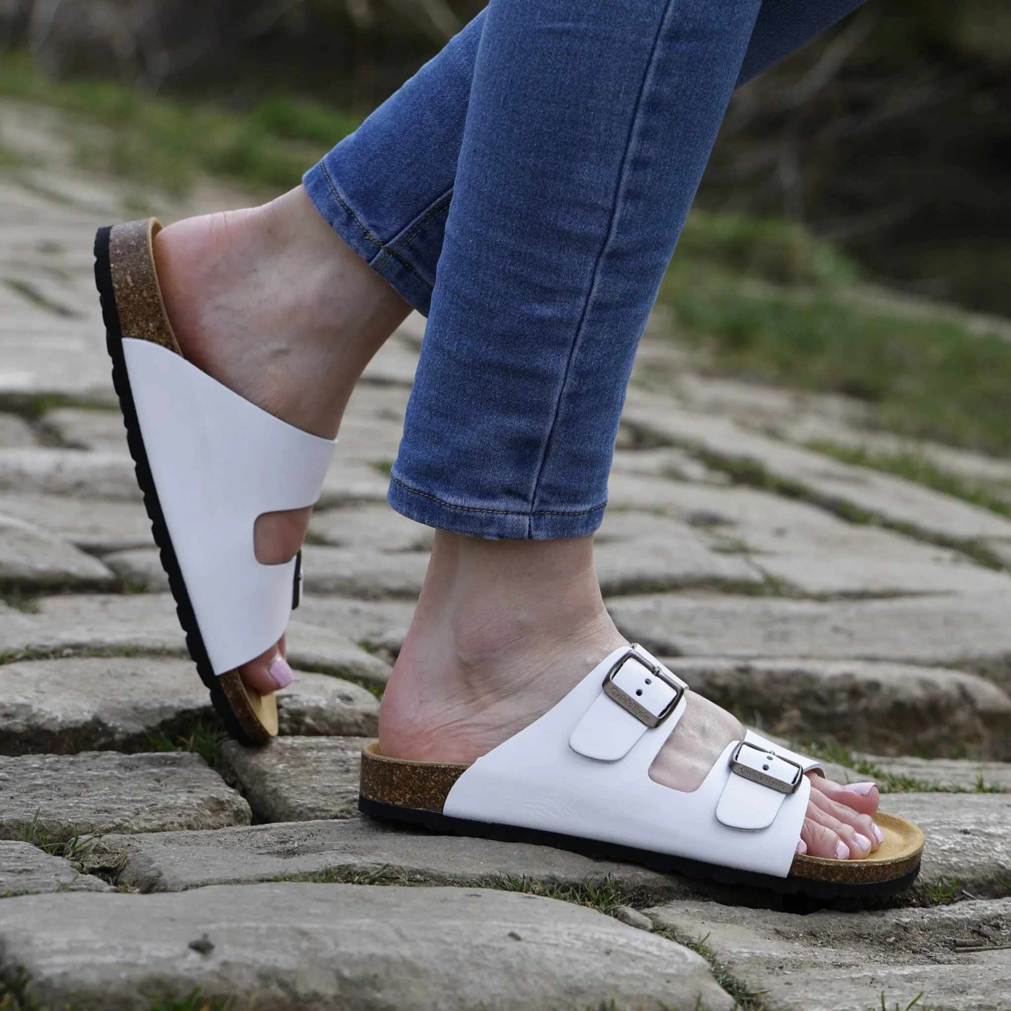 Womens Malaga Adjustable Sandals - White