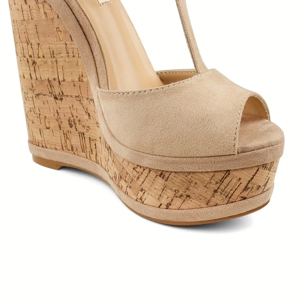 Women's Platform  Heel and Adjustable Strap  Sandals
