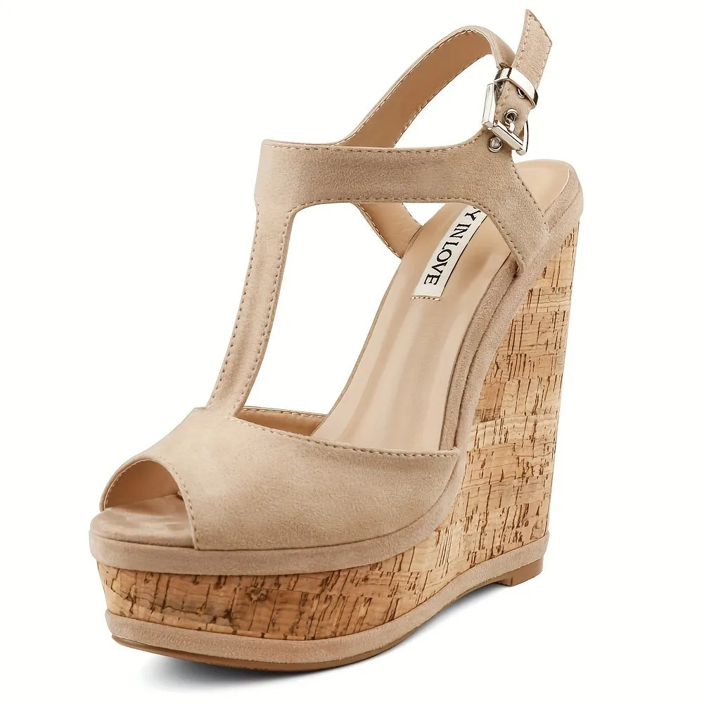 Women's Platform  Heel and Adjustable Strap  Sandals