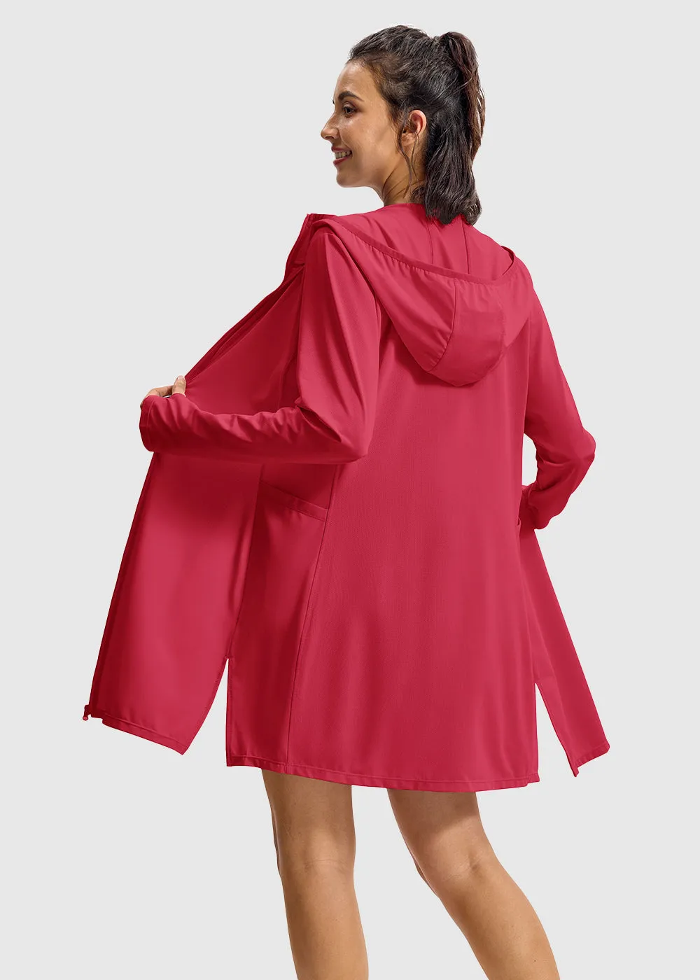 Women's UPF 50  Swimsuit Cover-up Long Coat