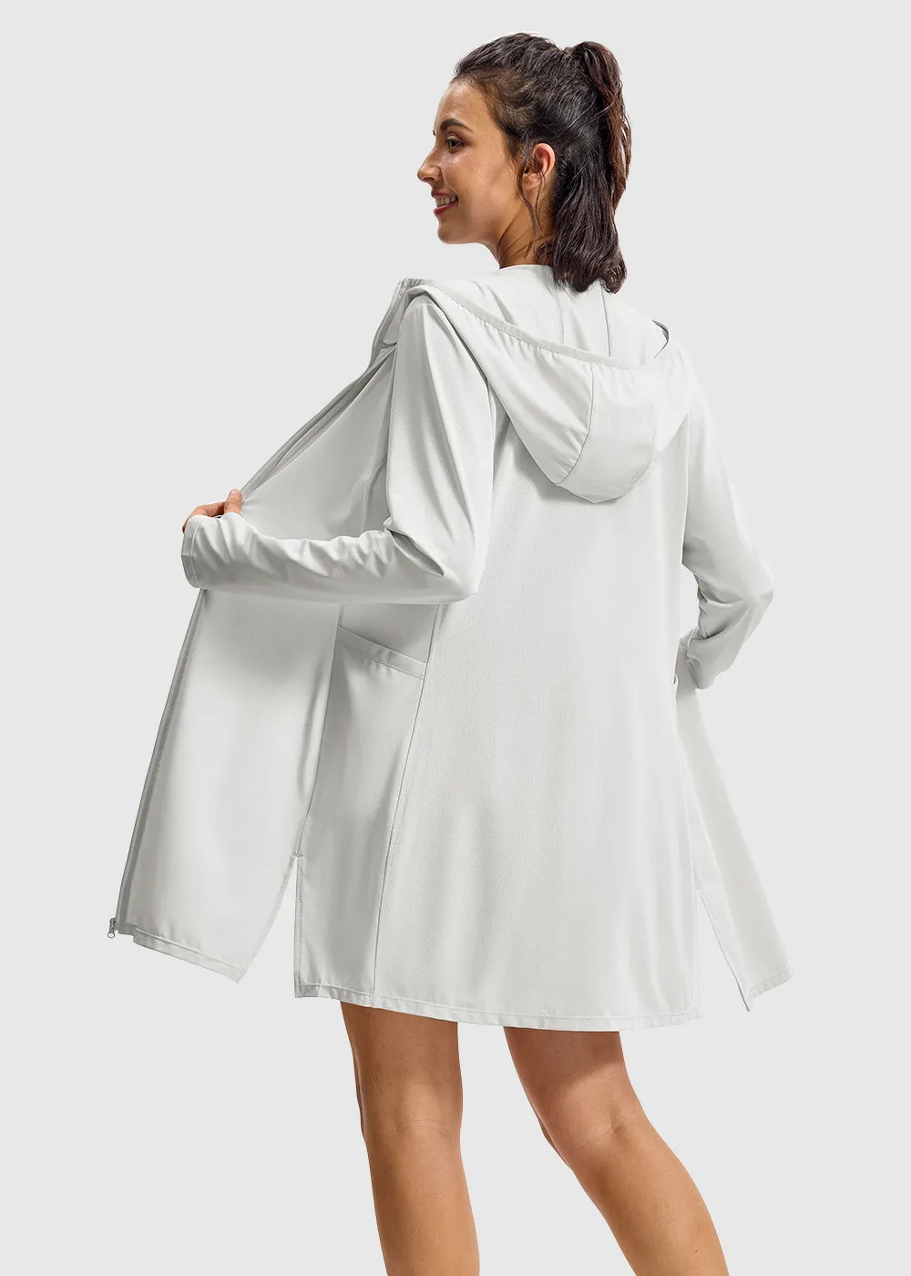 Women's UPF 50  Swimsuit Cover-up Long Coat