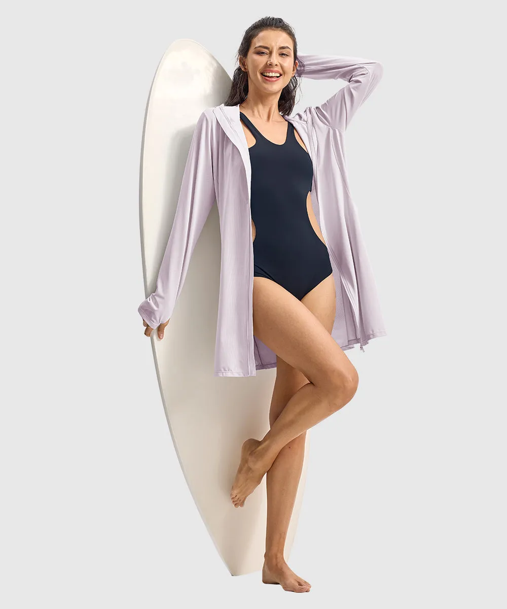 Women's UPF 50  Swimsuit Cover-up Long Coat