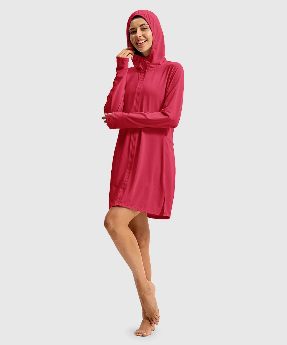 Women's UPF 50  Swimsuit Cover-up Long Coat