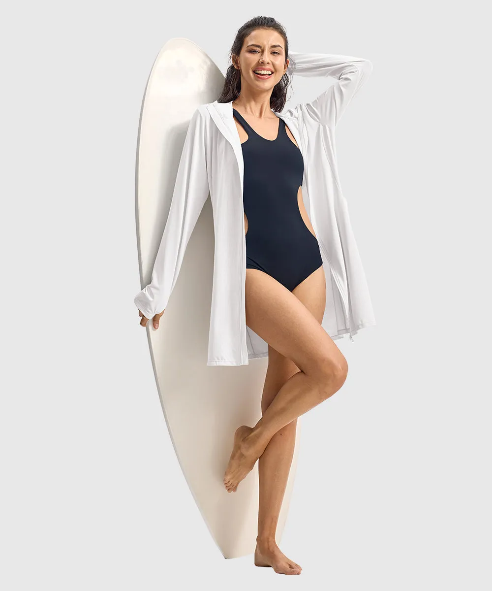 Women's UPF 50  Swimsuit Cover-up Long Coat