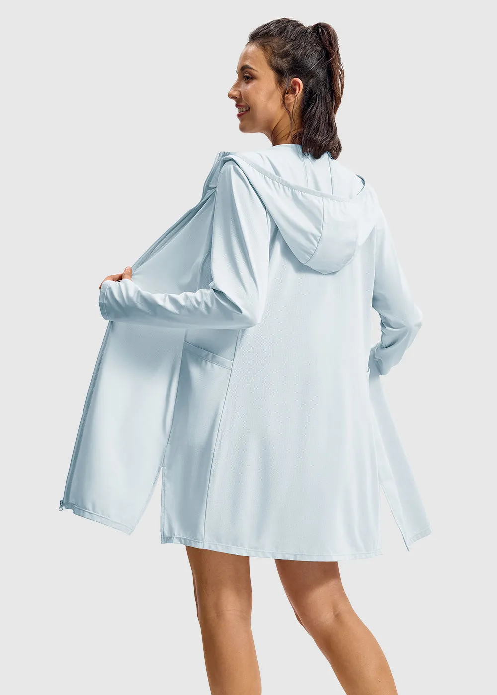 Women's UPF 50  Swimsuit Cover-up Long Coat